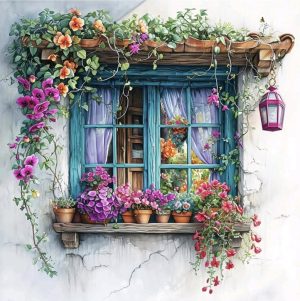 Diamond Painting - Flowers Window