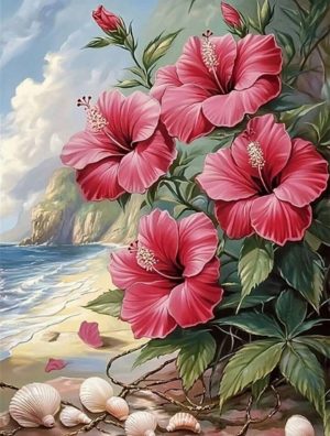 Diamond Painting - Red Flowers